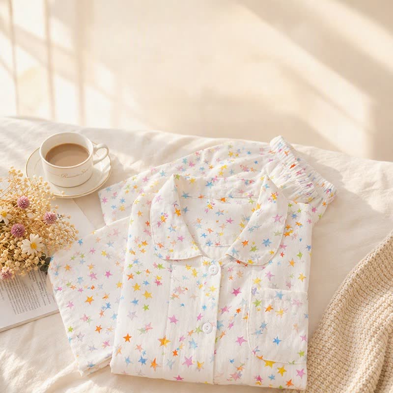 Ownkoti Sweet Star Cotton Long Sleeve Pajama Set - image 4