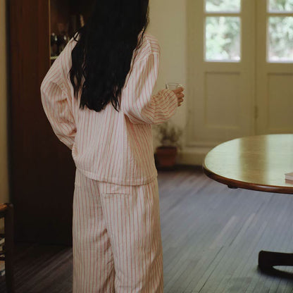 Ownkoti Relaxed Pinstripe Cotton Gauze Sleep Set - image 11