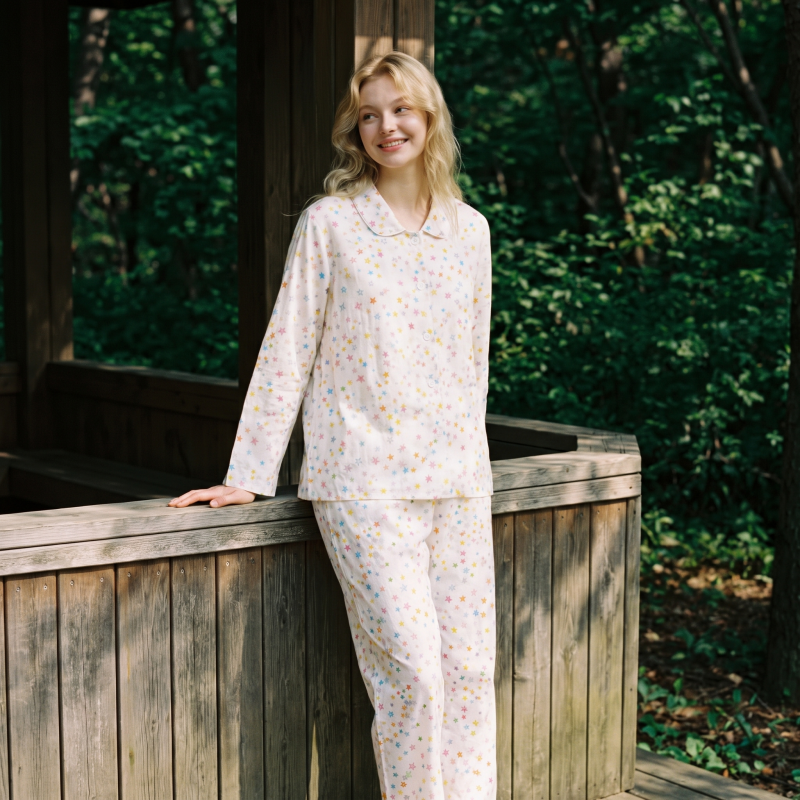 Ownkoti Sweet Star Cotton Long Sleeve Pajama Set - image 1