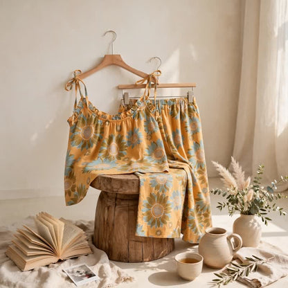 Ownkoti Sunflower Bloom Tie Strap Cami Loungewear Set - image 6