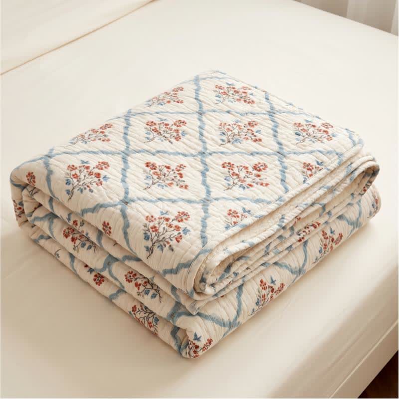 Ownkoti Cream Garden Cotton Bedspread Quilt - image 5