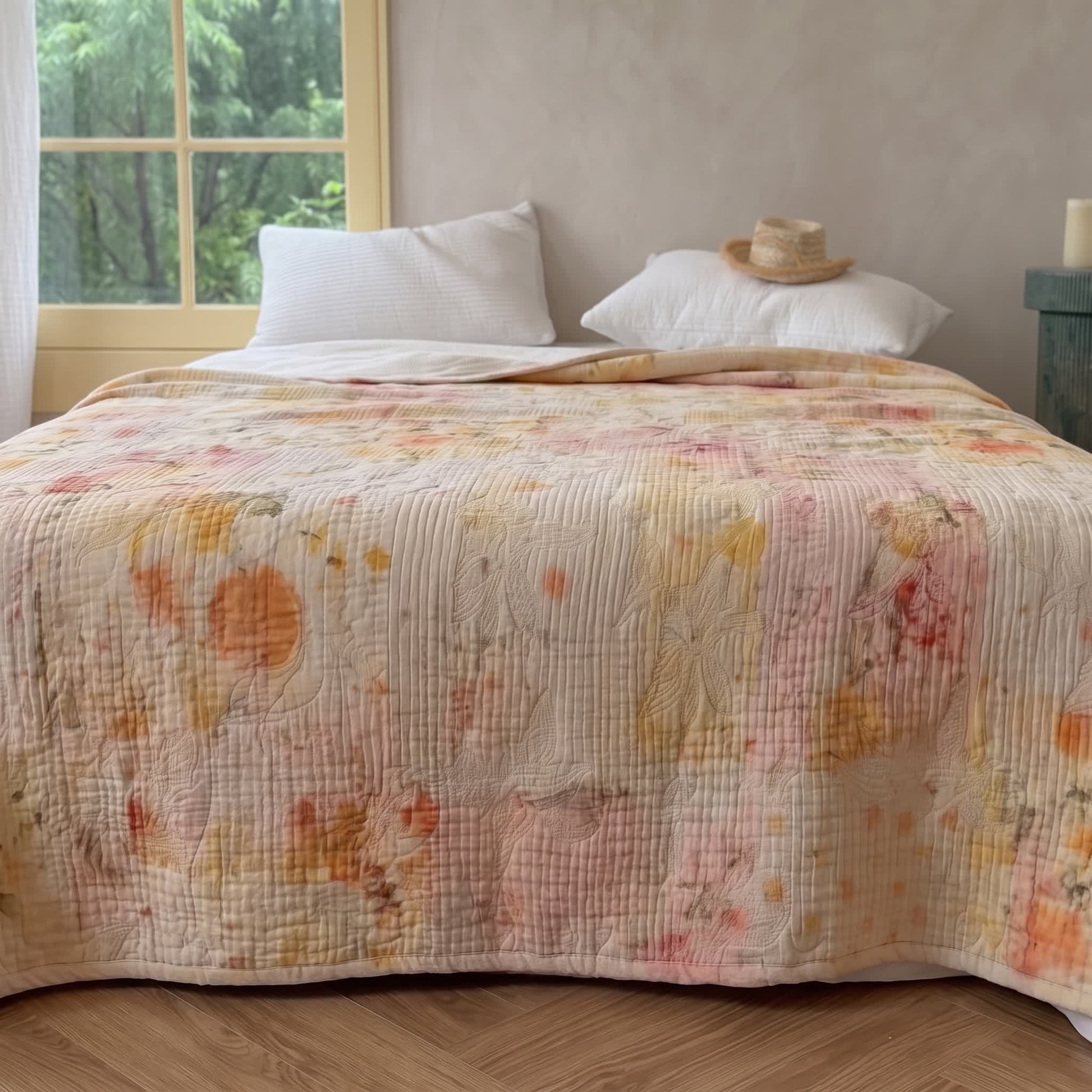 Ownkoti Sunwashed Bloom Quilted Cotton Bedspread Quilt - image 2