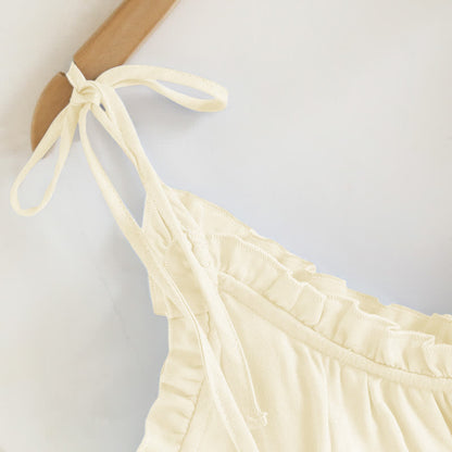 Ownkoti Solid Color Ruffle Cotton Camisole Pajamas - image 22
