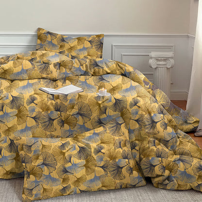 Ownkoti Retro Ginkgo Leaf Cotton Gauze Bedding Set - image 3