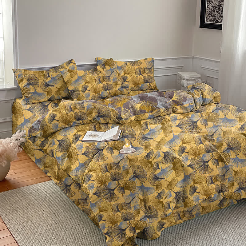 Ownkoti Retro Ginkgo Leaf Cotton Gauze Bedding Set - image 4