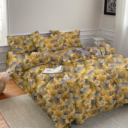Ownkoti Retro Ginkgo Leaf Cotton Gauze Bedding Set - image 4