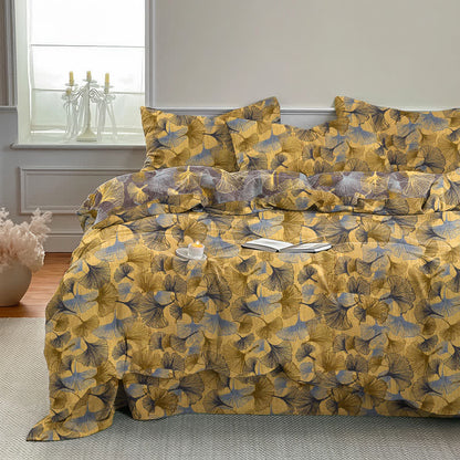 Ownkoti Retro Ginkgo Leaf Cotton Gauze Bedding Set - image 2