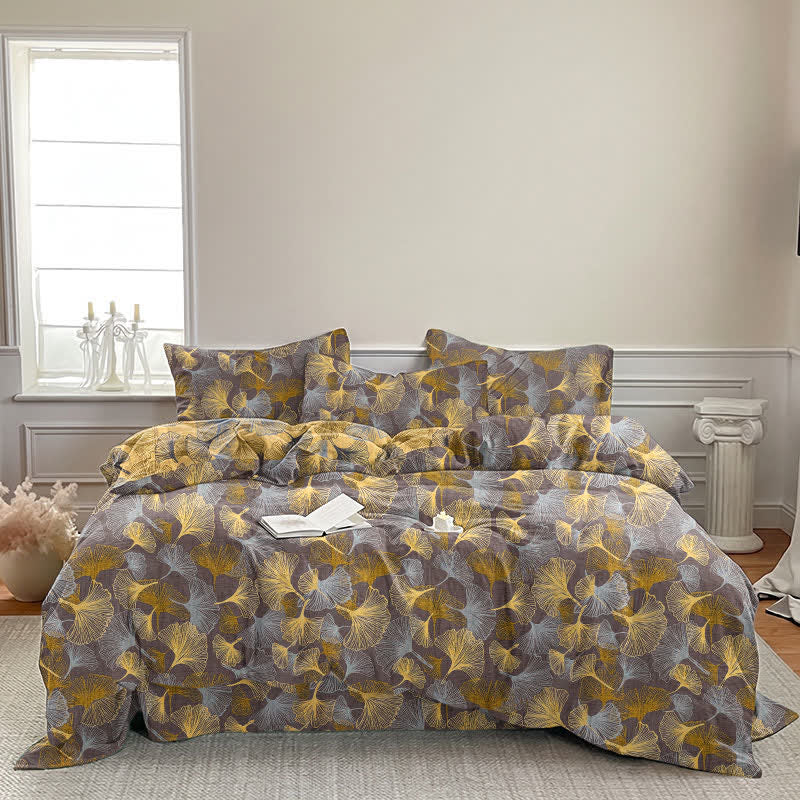 Ownkoti Retro Ginkgo Leaf Cotton Gauze Bedding Set - image 9