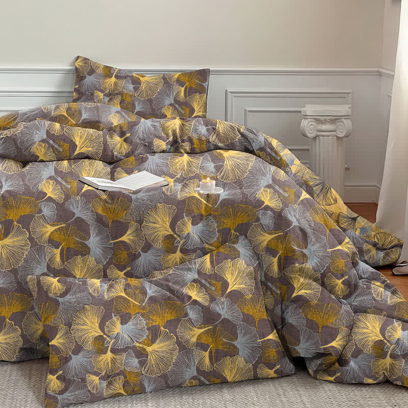 Ownkoti Retro Ginkgo Leaf Cotton Gauze Bedding Set - image 11