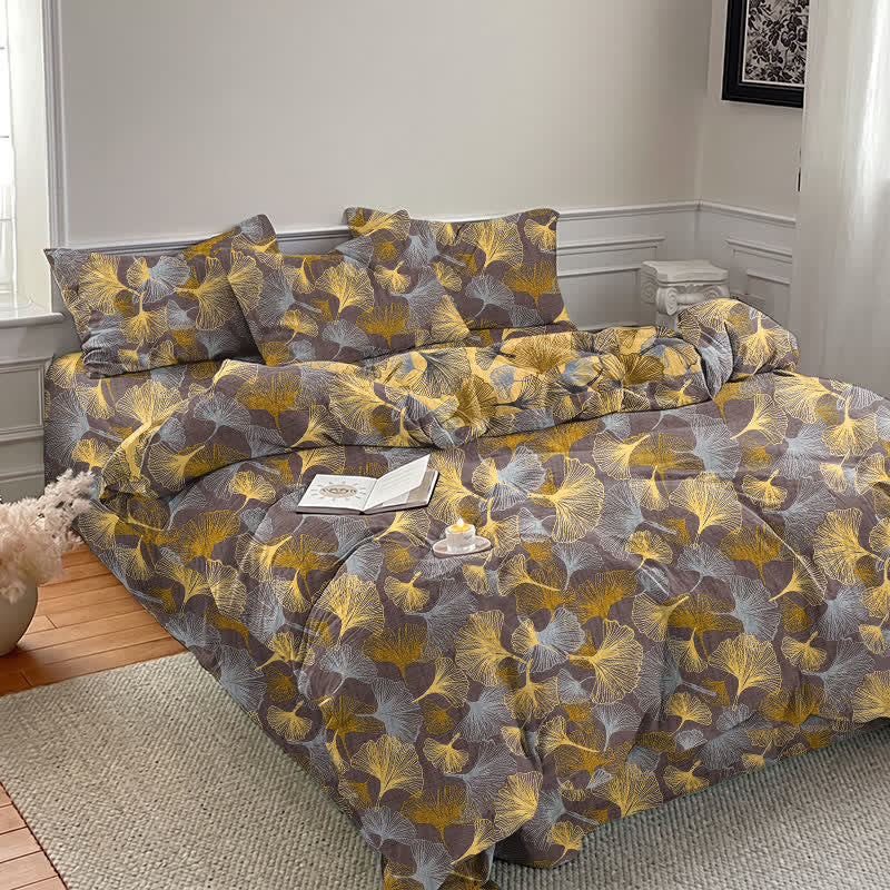 Ownkoti Retro Ginkgo Leaf Cotton Gauze Bedding Set - image 12