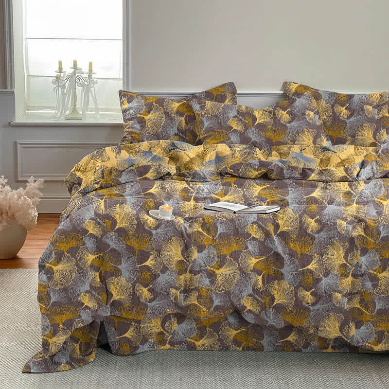 Ownkoti Retro Ginkgo Leaf Cotton Gauze Bedding Set - image 10