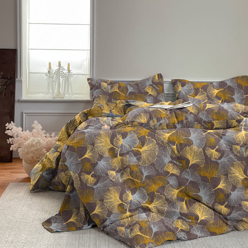 Ownkoti Retro Ginkgo Leaf Cotton Gauze Bedding Set - image 14