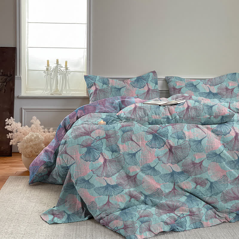Ownkoti Retro Botanical Ginkgo Leaf Cotton Bedding Set - image 6