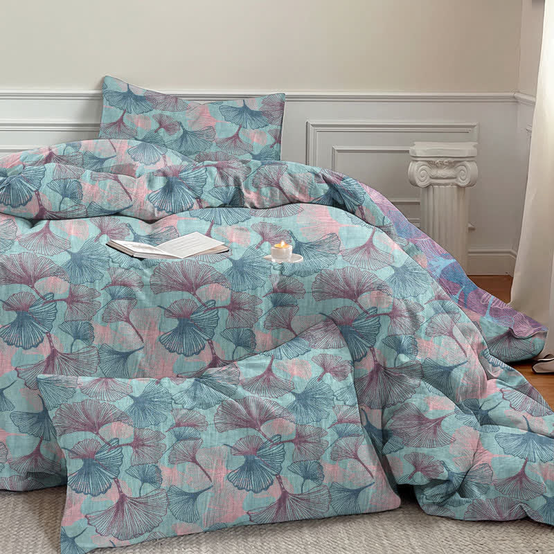Ownkoti Retro Botanical Ginkgo Leaf Cotton Bedding Set - image 3