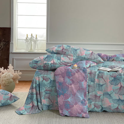 Ownkoti Retro Botanical Ginkgo Leaf Cotton Bedding Set - image 5