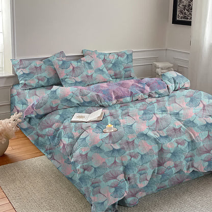Ownkoti Retro Botanical Ginkgo Leaf Cotton Bedding Set - image 4