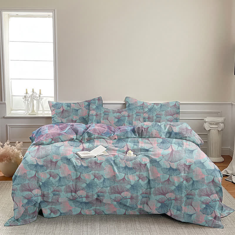 Ownkoti Retro Botanical Ginkgo Leaf Cotton Bedding Set - image 1