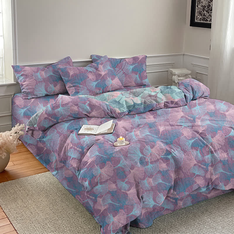 Ownkoti Retro Botanical Ginkgo Leaf Cotton Bedding Set - image 12