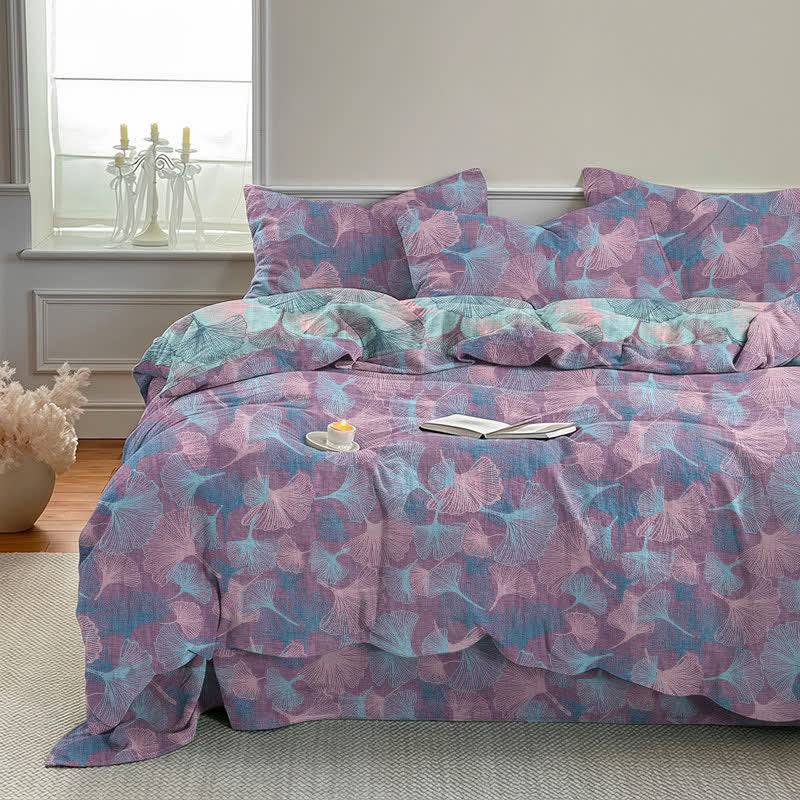 Ownkoti Retro Botanical Ginkgo Leaf Cotton Bedding Set - image 11