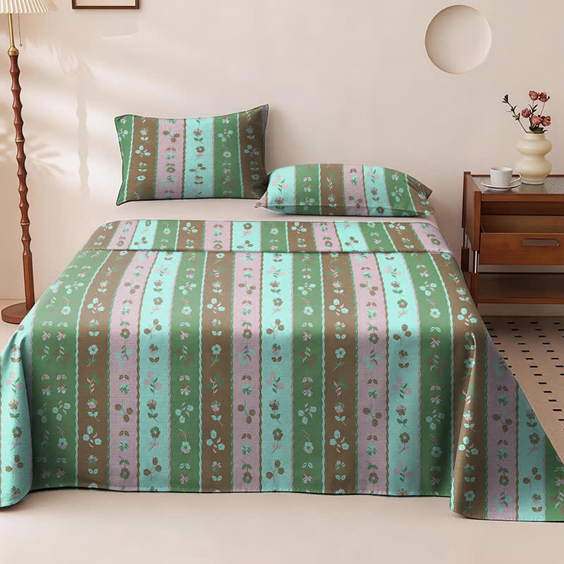 Ownkoti Multi‑Color Striped Flower Cotton Bedspread - image 1