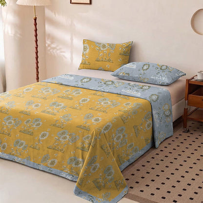Ownkoti Artistic Sunflower Cotton Gauze Bedspread - image 1