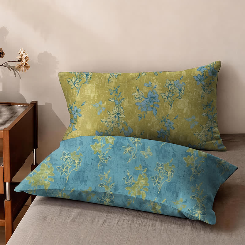 Ownkoti Reversible Vintage Flower Cotton Bedspread - 2PC Pillowcases - 19" x 29" - image 3