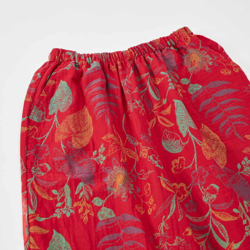Ownkoti Retro Red Leaf Cotton Cami Lounge Set - image 3