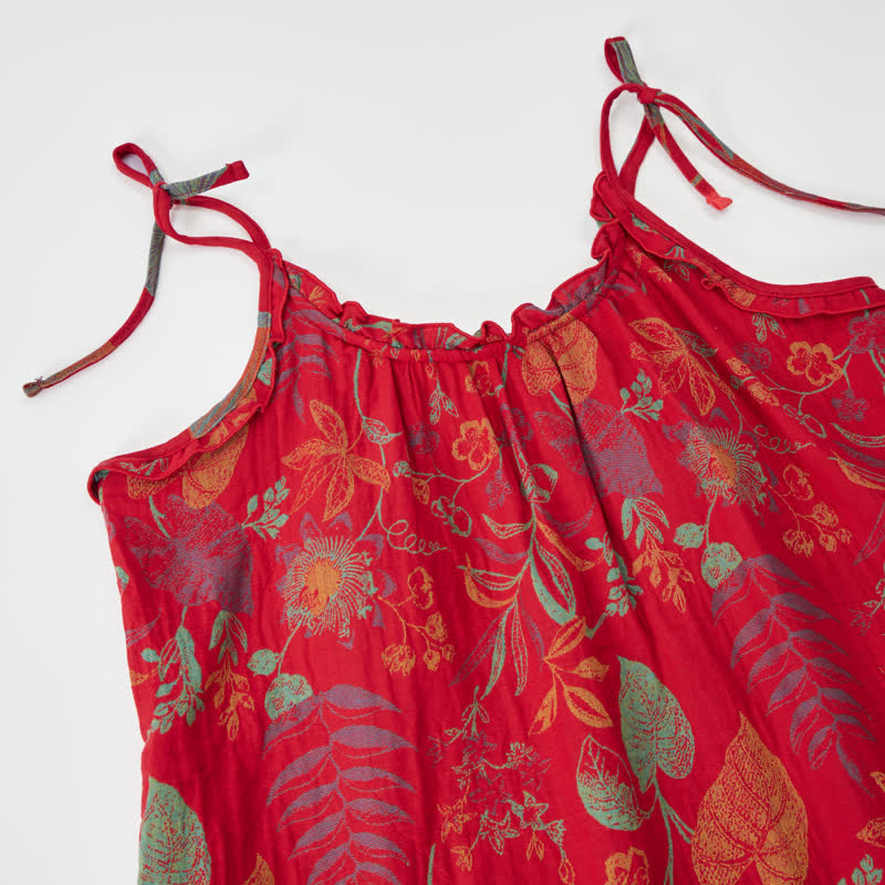 Ownkoti Retro Red Leaf Cotton Cami Lounge Set - image 2