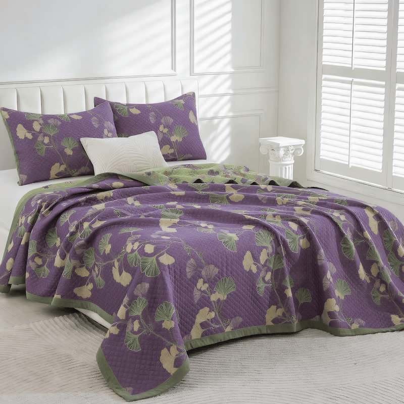 Ownkoti Artistic Ginkgo Leaf Cotton Gauze Blanket - image 1