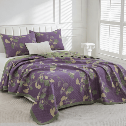 Ownkoti Artistic Ginkgo Leaf Cotton Gauze Blanket - image 1