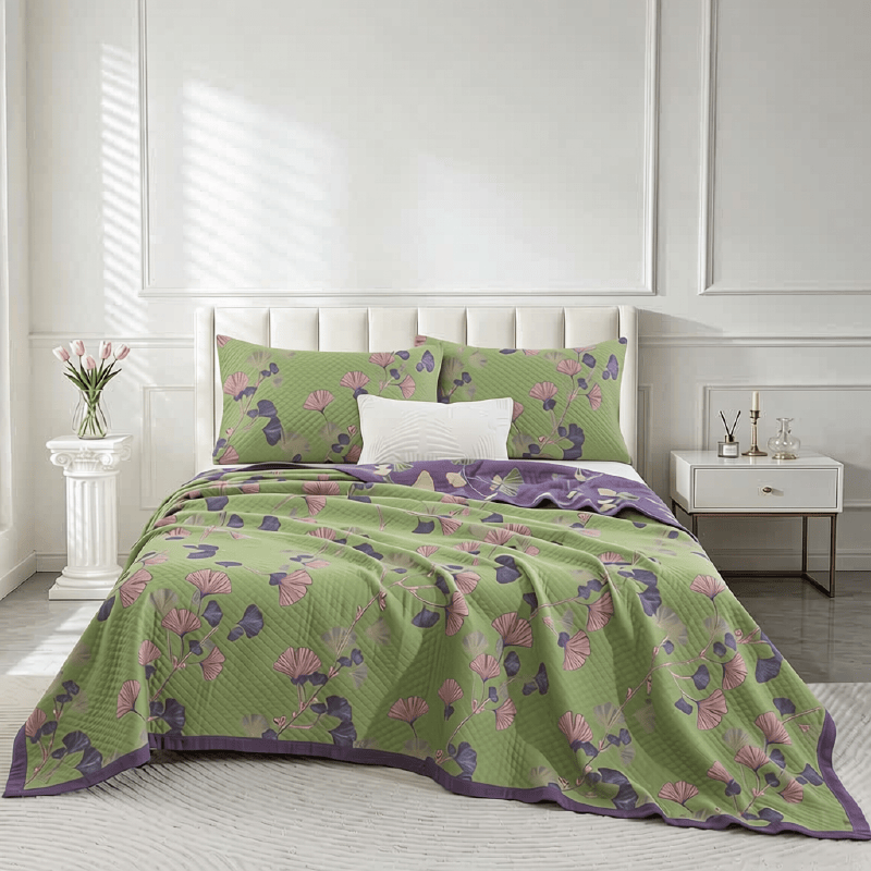 Ownkoti Artistic Ginkgo Leaf Cotton Gauze Blanket - image 11