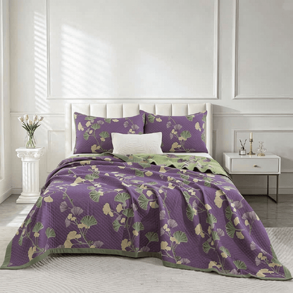 Ownkoti Artistic Ginkgo Leaf Cotton Gauze Blanket - image 3