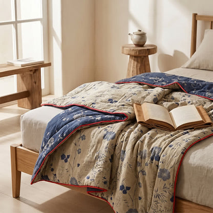 Ownkoti Reversible Blue Floral Cottage Quilt - image 5
