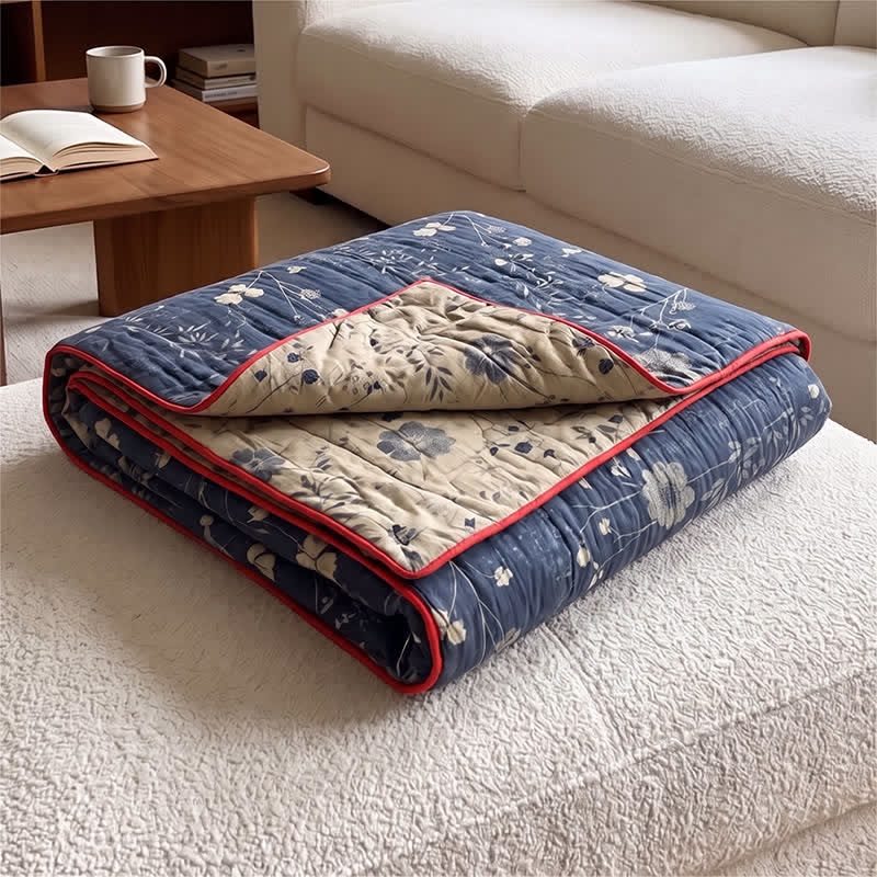Ownkoti Reversible Blue Floral Cottage Quilt - image 1