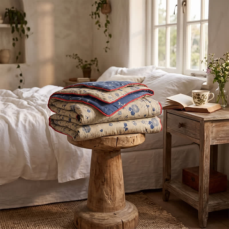 Ownkoti Reversible Blue Floral Cottage Quilt - image 10