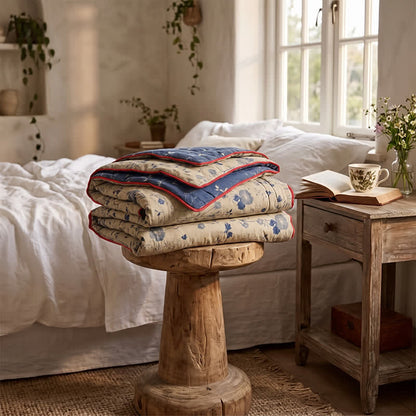 Ownkoti Reversible Blue Floral Cottage Quilt - image 10