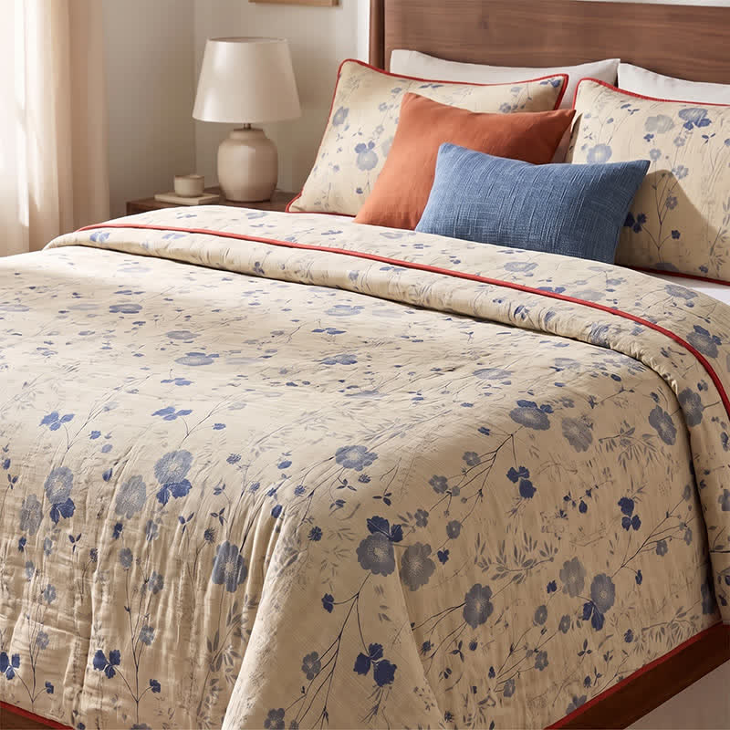 Ownkoti Reversible Blue Floral Cottage Quilt - image 7