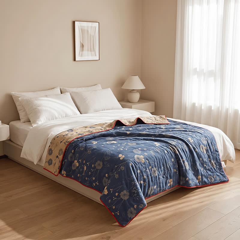 Ownkoti Reversible Blue Floral Cottage Quilt - image 6
