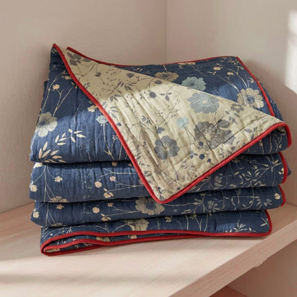 Ownkoti Reversible Blue Floral Cottage Quilt - Blue - King - image 0