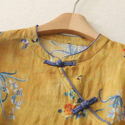 Ownkoti Vintage Floral Insect Long Sleeve Top - image 3