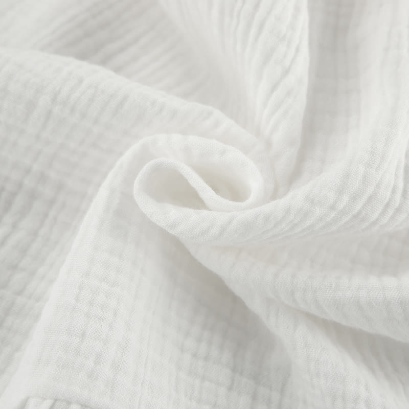 Ownkoti Solid White Cotton Gauze Loungewear Set - image 6