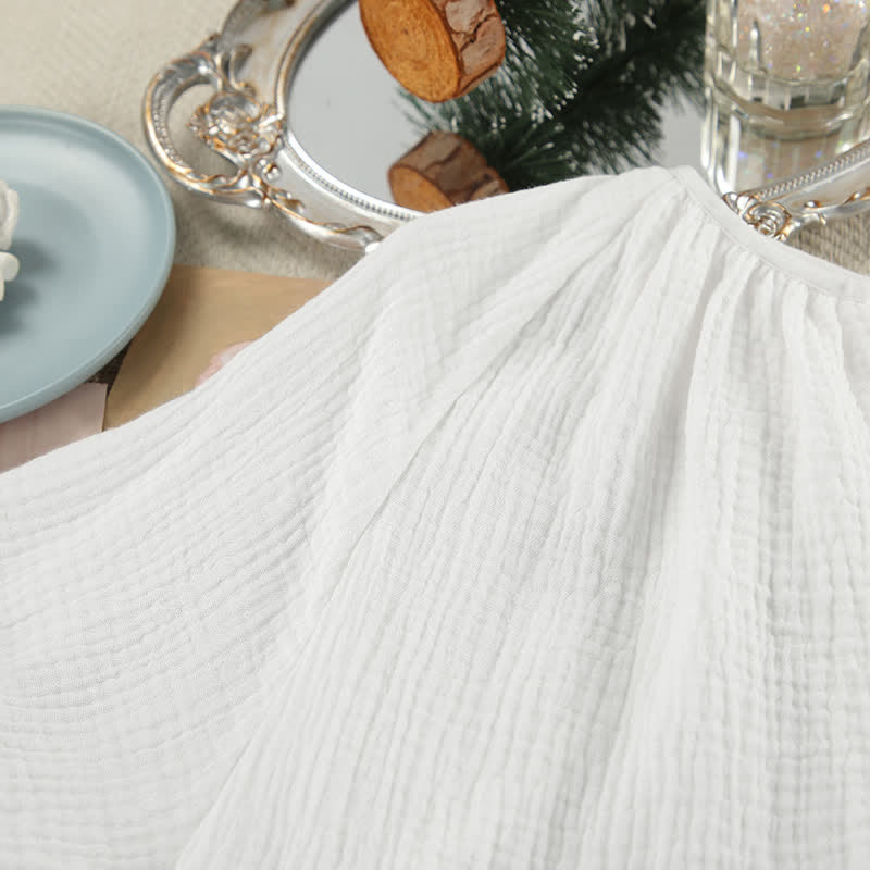 Ownkoti Solid White Cotton Gauze Loungewear Set - image 5