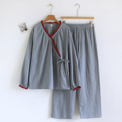 Ownkoti Sweet Side Tie Cotton Loungewear Set - Blue - XL - image 5