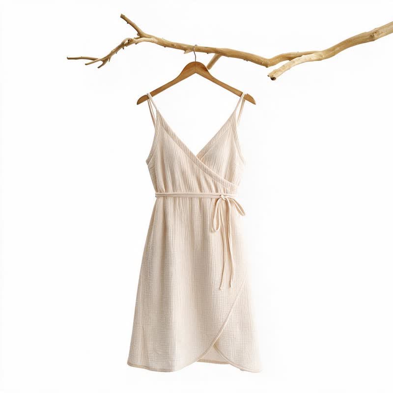 Ownkoti Solid Sleeveless Lounge Dress - Beige - L - image 0
