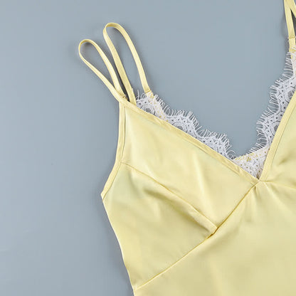 Ownkoti Elegant Lace Trim Cami Lounge Set - image 5