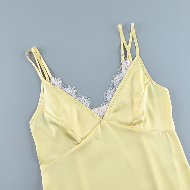 Ownkoti Elegant Lace Trim Cami Lounge Set - image 4
