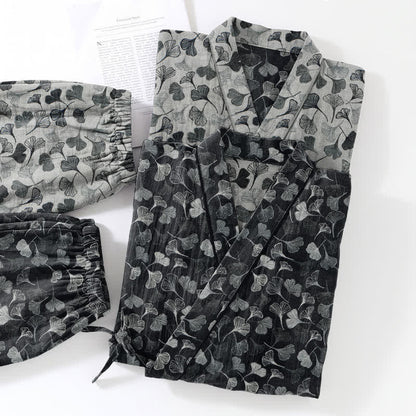 Ownkoti Ginkgo Leaf Cotton Long‑Sleeve Loungewear Set - image 4