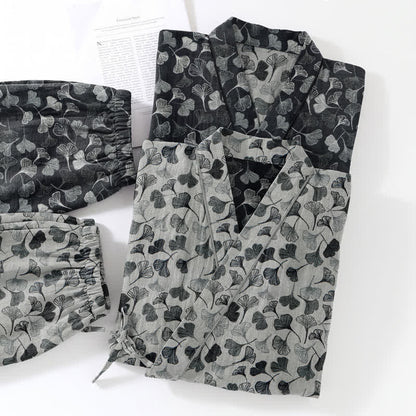 Ownkoti Ginkgo Leaf Cotton Long‑Sleeve Loungewear Set - image 10
