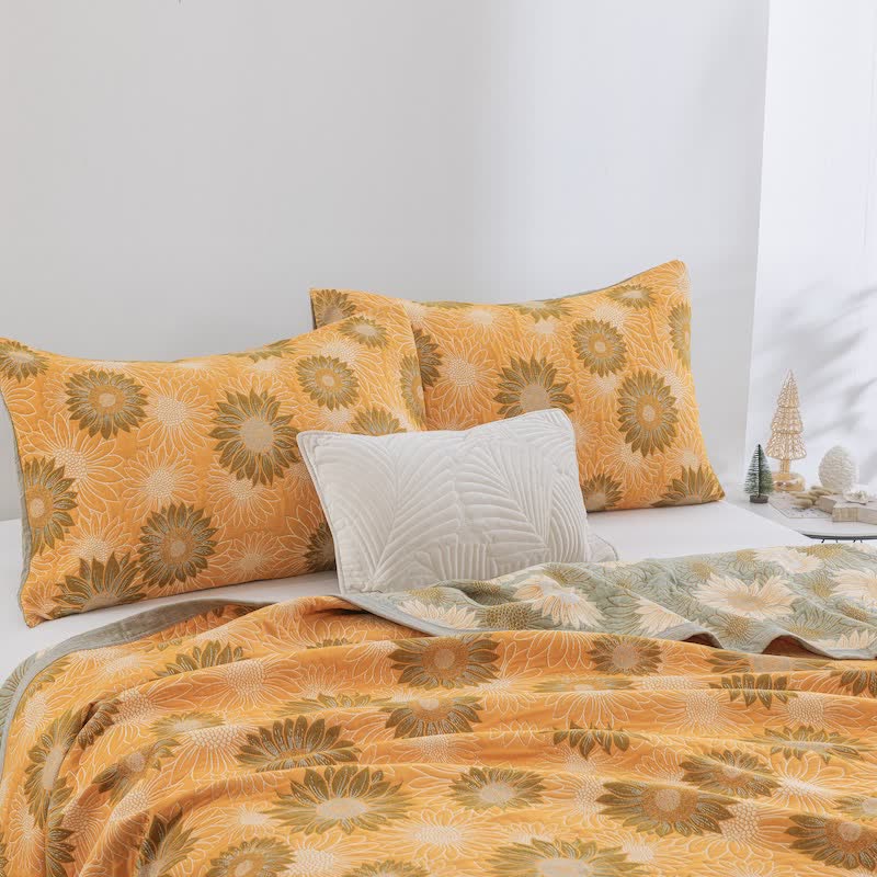 Ownkoti Retro Sunflower Cotton Gauze Blanket - image 2