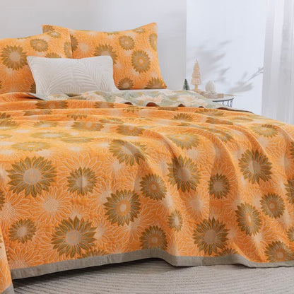 Ownkoti Retro Sunflower Cotton Gauze Blanket - image 1